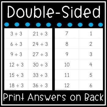 Division Flash Cards - Math Facts 0-12 Flashcards - Printable | TpT