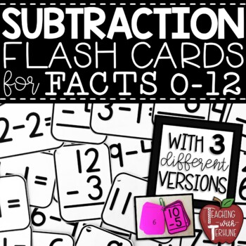 Preview of Subtraction Flash Cards for Facts 0-12 {with Answers on the Back}