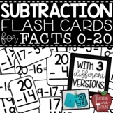 Subtraction Flash Cards for Facts 0-20 {with Answers on the Back}