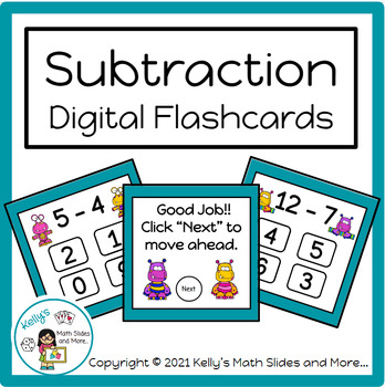 Preview of Subtraction Flashcards - Digital Flashcard Game