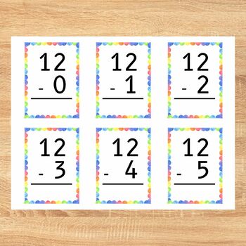 Subtraction Flashcards To 12 Back To School Activities by M Teach With  Success