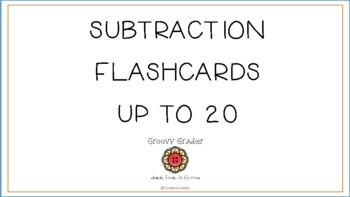 Preview of Subtraction Flashcards *Up to 20*