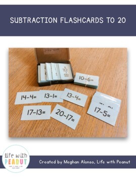 Preview of Subtraction Flashcards to 20