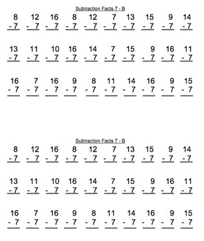 Subtraction Fluency Assessments by Lori Choate | TPT