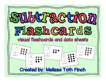 Preview of Subtraction Fluency Flashcards- Visual Flashcards and Data Sheets