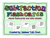 Subtraction Fluency Flashcards- Visual Flashcards and Data Sheets