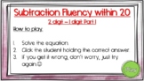 Subtraction Fluency within 20 (2 digit minus 1 digit) Inte
