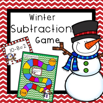 Preview of Subtraction Game First Grade Winter Theme