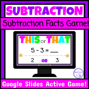 Preview of Subtraction Game This or That Special Education Math Subtraction Basic Facts