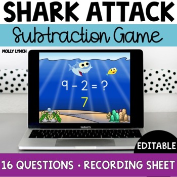 Summer Math: Addition Facts Magnetic Fishing Activity - Shark Attack! 100  Facts