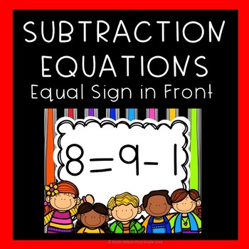 Preview of Subtraction Game with Flashcards EQUAL SIGN IN FRONT