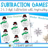 Winter Math / Two and Three Digit Subtraction with Regrouping