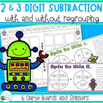 Preview of Two and Three Digit Subtraction with and without Regrouping