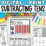 Subtract Multiples of Ten Print Worksheets and Digital Act