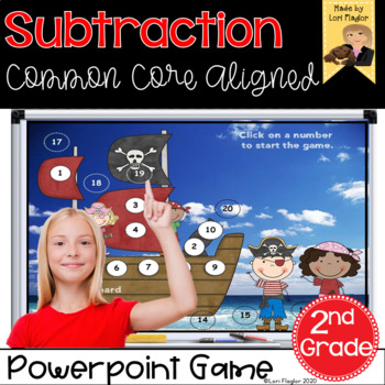 Preview of Subtraction Interactive PowerPoint  Math Game Second Grade Edition