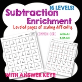 Subtraction Leveled Enrichment Pages: Fact practice