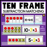 Subtraction Ten Frame Kindergarten Math Center - Pocket Ch