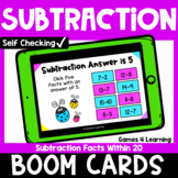 Subtraction Math Boom Cards Activity: Fact Fluency Within 
