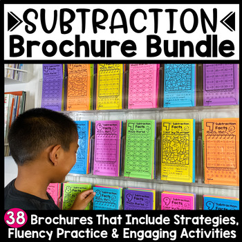 Preview of Subtraction Math Brochure Trifolds BUNDLE 0-10 Facts Practice Differences to 20
