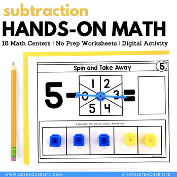 Preview of Subtraction Math Centers Kindergarten