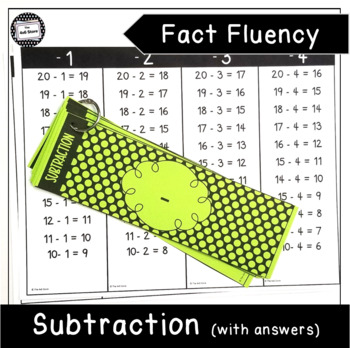 Preview of Subtraction Math Fact Fluency Reference Strips with Answers