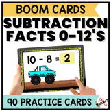 Subtraction Math Fact Practice BOOM CARDS 1st, 2nd, 3rd Grade