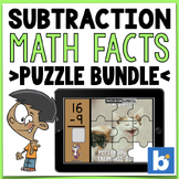 Subtraction Math Fact Practice BUNDLE | Boom Cards | Pictu