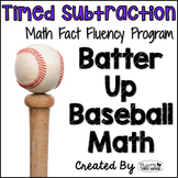 Subtraction Math Facts Timed Tests-"Batter Up Baseball"