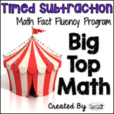 Subtraction Math Facts Timed Tests-"Big Top Math"