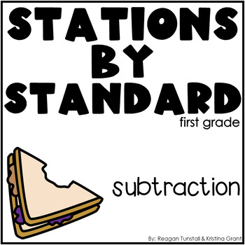 Preview of Subtraction Math Stations First Grade
