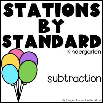 Preview of Subtraction Math Stations Kindergarten