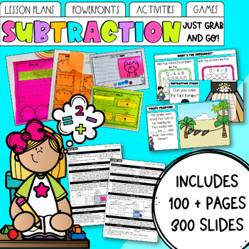 Preview of Subtraction Math Unit | Lesson Plans, PowerPoints, Activities & Games!