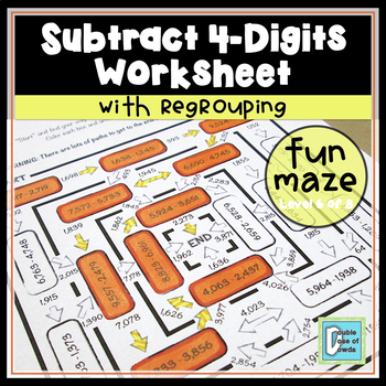 subtraction worksheet 4 digit with regrouping distance learning for packets