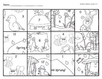 Subtraction Mystery Picture- Spring Has Sprung! by Andrea Perfetti