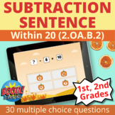Boom Cards Subtraction Number Sentences Distance Learning