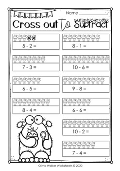 Subtraction to 10 Worksheets - Subtracting Numbers up to ten printables.