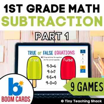 Preview of Subtraction Part 1 / 1st Grade Math Boom Cards