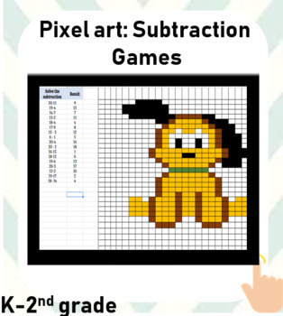 Preview of Subtraction Pixel Art | Math Games
