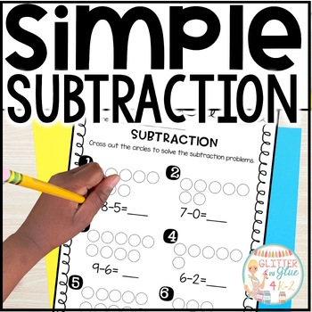 Preview of Subtraction Worksheets for Kindergarten - Introduction to Subtraction - No Prep!