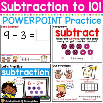 Preview of Subtraction Practice Powerpoint | Distance Learning Powerpoint