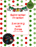 Subtraction Practice - Renaming with Zeros - Holiday Edition
