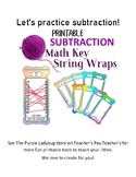Subtraction Practice String Wraps cards for mental math me