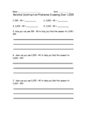 Common Core Subtraction Practice with Related Problem Sets