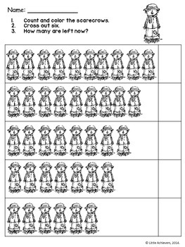 Subtraction Worksheets Within 10 - Fall Math Worksheets by Little Achievers