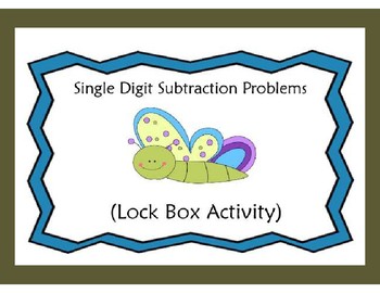 Preview of Subtraction Problems with Answers in the Single Digits-Lock Box Escape Room
