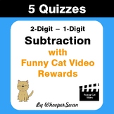 Subtraction Quizzes with Funny Cat Video Rewards (2-Digit 