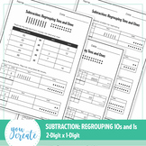 Subtraction Regrouping Print Ready and Editable - 2 Digits