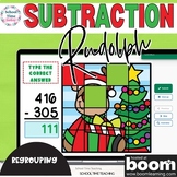 Subtraction Rudolph Uncover the Picture Digital  Math BOOM™ Cards