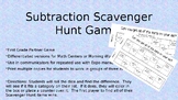 Subtraction Scavenger Hunt Partner Game