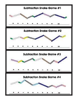 Subtraction Snake Game Montessori Math Material